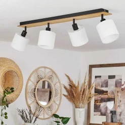 Plafonnier Alsen Ecru, Noir, 4 Lumieres