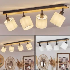 Plafonnier Alsen Ecru, Noir, 4 Lumieres