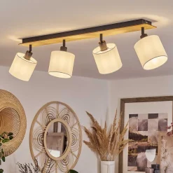 Plafonnier Alsen Ecru, Noir, 4 Lumieres