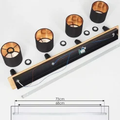 Plafonnier Alsen Ecru, Noir, 4 Lumieres