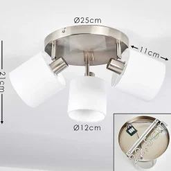 Plafonnier Alsen Nickel Mat, 3 Lumieres