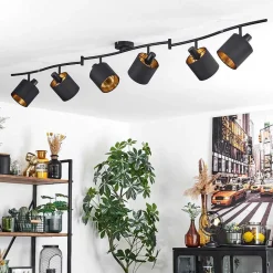 Plafonnier Alsen Noir, 6 Lumieres