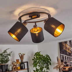 Plafonnier Alsen Noir, 3 Lumieres
