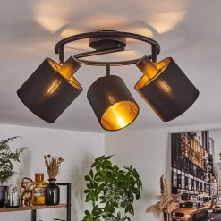 Plafonnier Alsen Noir, 3 Lumieres