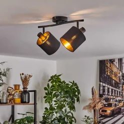 Plafonnier Alsen Noir, 2 Lumieres