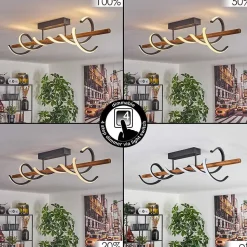 Plafonnier Alvarim Led Ecru, Noir, 1 Lumiere