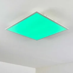 Plafonnier Antria Led Blanc, 1 Lumiere, Telecommandes, Changeur De Couleurs