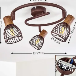 Plafonnier Arjen Rouille, 3 Lumieres