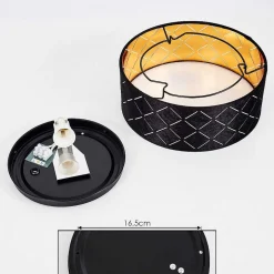 Plafonnier Arnoya Cuivre, Noir, 1 Lumiere