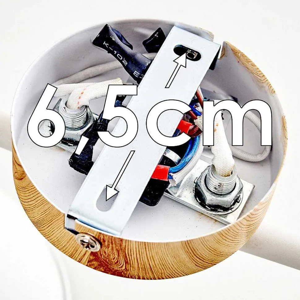 Plafonnier Banjul Bois Clair, Blanc, 4 Lumieres