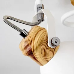 Plafonnier Banjul Bois Clair, Blanc, 3 Lumieres