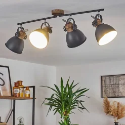 Plafonnier Banjul Gris, Blanc, 4 Lumieres