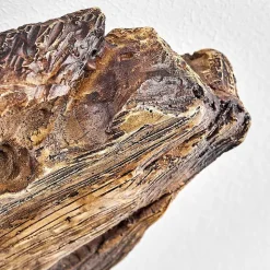 Plafonnier Bardhaman Brun, Couleur Bois, Noir, 4 Lumieres