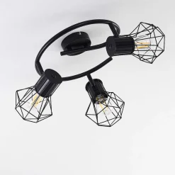 Plafonnier Bardhaman Noir, 3 Lumieres