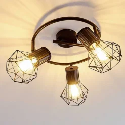 Plafonnier Bardhaman Noir, 3 Lumieres