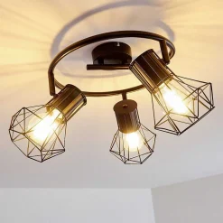 Plafonnier Bardhaman Noir, 3 Lumieres