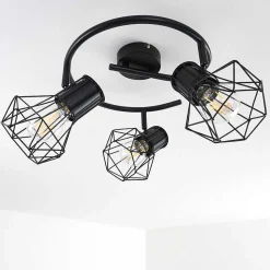 Plafonnier Bardhaman Noir, 3 Lumieres