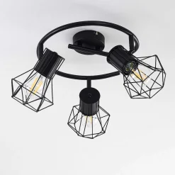 Plafonnier Bardhaman Noir, 3 Lumieres