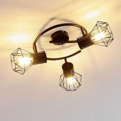 Plafonnier Bardhaman Noir, 3 Lumieres