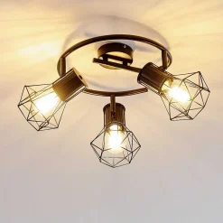 Plafonnier Bardhaman Noir, 3 Lumieres