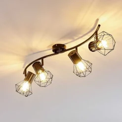 Plafonnier Bardhaman Noir, 4 Lumieres