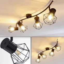 Plafonnier Bardhaman Noir, 4 Lumieres