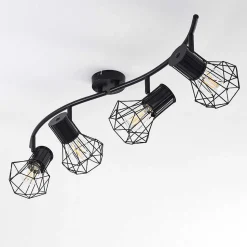Plafonnier Bardhaman Noir, 4 Lumieres