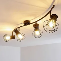 Plafonnier Bardhaman Noir, 4 Lumieres