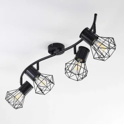 Plafonnier Bardhaman Noir, 4 Lumieres