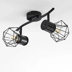 Plafonnier Bardhaman Noir, 2 Lumieres