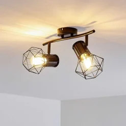 Plafonnier Bardhaman Noir, 2 Lumieres