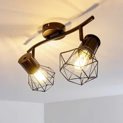 Plafonnier Bardhaman Noir, 2 Lumieres