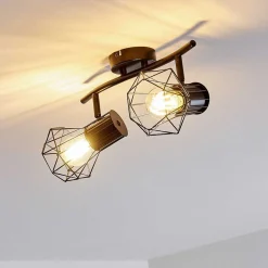 Plafonnier Bardhaman Noir, 2 Lumieres