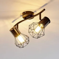 Plafonnier Bardhaman Noir, 2 Lumieres