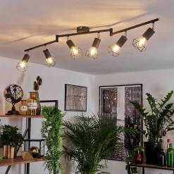 Plafonnier Baripada Anthracite, Chrome, 6 Lumieres