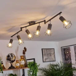 Plafonnier Baripada Anthracite, Chrome, 6 Lumieres