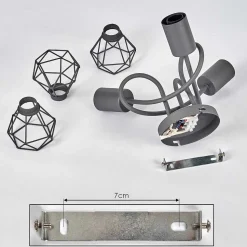 Plafonnier Baripada Gris, 3 Lumieres