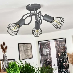 Plafonnier Baripada Gris, 3 Lumieres