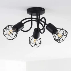 Plafonnier Baripada Noir, 3 Lumieres