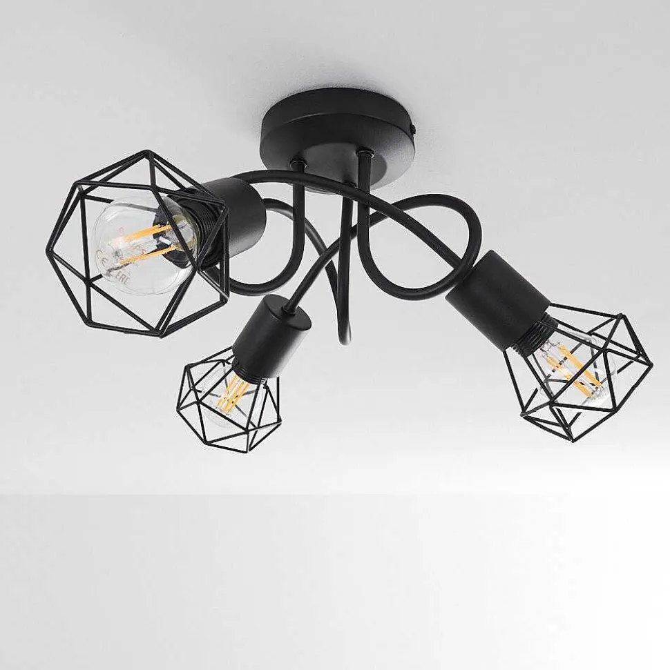 Plafonnier Baripada Noir, 3 Lumieres