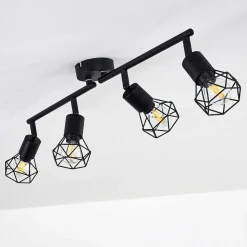 Plafonnier Baripada Noir, 4 Lumieres