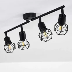 Plafonnier Baripada Noir, 4 Lumieres