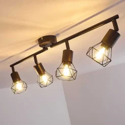 Plafonnier Baripada Noir, 4 Lumieres