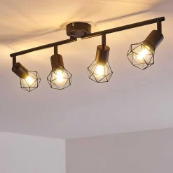 Plafonnier Baripada Noir, 4 Lumieres