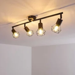 Plafonnier Baripada Noir, 4 Lumieres