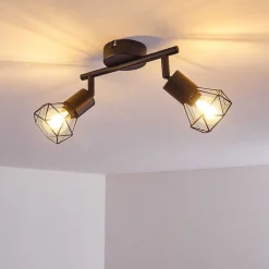 Plafonnier Baripada Noir, 2 Lumieres