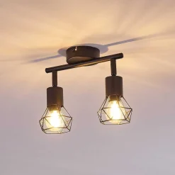 Plafonnier Baripada Noir, 2 Lumieres