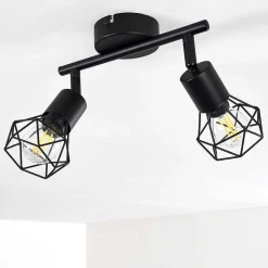 Plafonnier Baripada Noir, 2 Lumieres