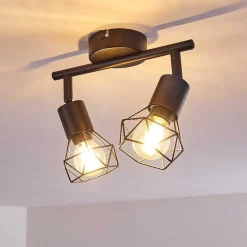 Plafonnier Baripada Noir, 2 Lumieres