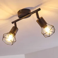 Plafonnier Baripada Noir, 2 Lumieres